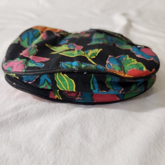 Vintage Oscar de la Renta Floral Print Zip Close Travel Toiletry Cosmetic Bag - Picture 6 of 12